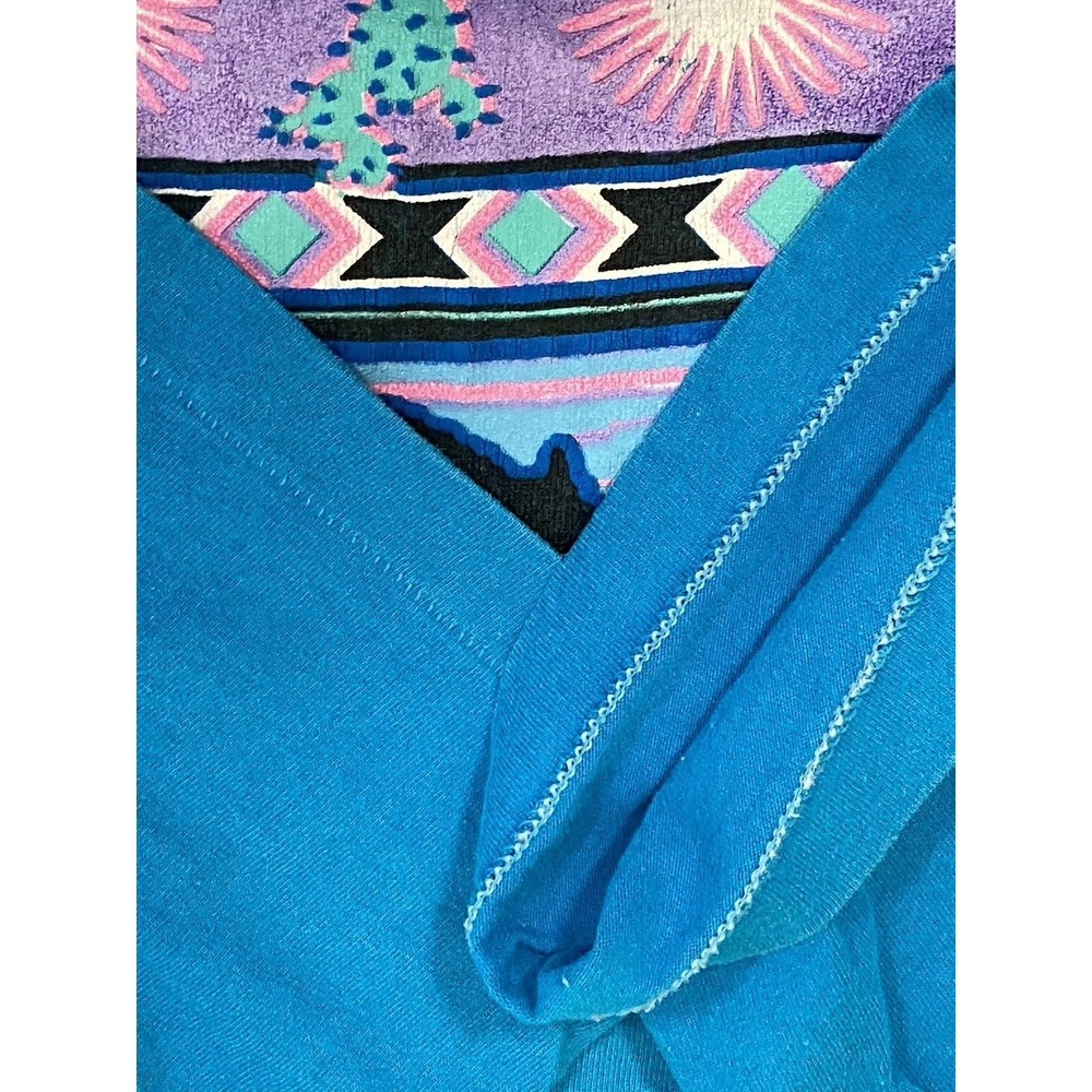 Vintage Turquoise Texas L Anvil T-shirt Single Stitch USA Southwestern - Picture 4 of 11